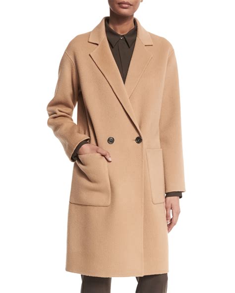 Long coat in double face wool and cashmere 